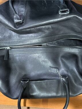 Coach Black Leather Duffel Bag